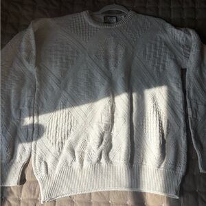 VINTAGE Cream Textured Crewneck Sweater